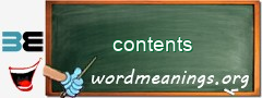 WordMeaning blackboard for contents